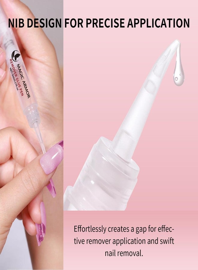 MAGIC ARMOR 15g Semi Solid Nail Glue Gel with 5ml Remover Glue Pen, Super Glue for Press On Nails, No UV Light Needed Long Lasting, Click Removal Pen Design 3-in-1 Remover - Image 4